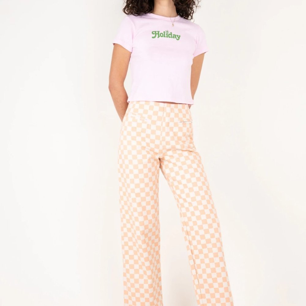 Checkered Straight Leg Pants - image 10